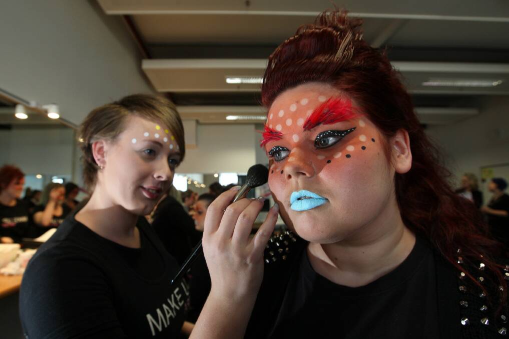 Students Pamela Ringin and Brooke Campbell prepare for a major Dance Cancer event in Melbourne. 