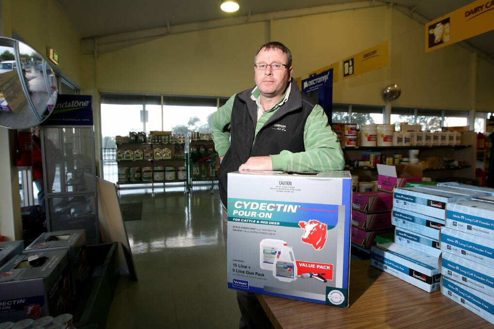 Anthony Lucas manager of Cobden's Landmark store which robbed on wednesday night, drench was stolen.