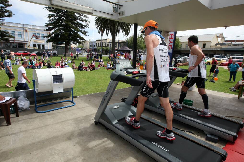 John Keats and Greg Kew did a 24-hour treadmill challenge to raise money for charities including Peter's Project in November 2011.