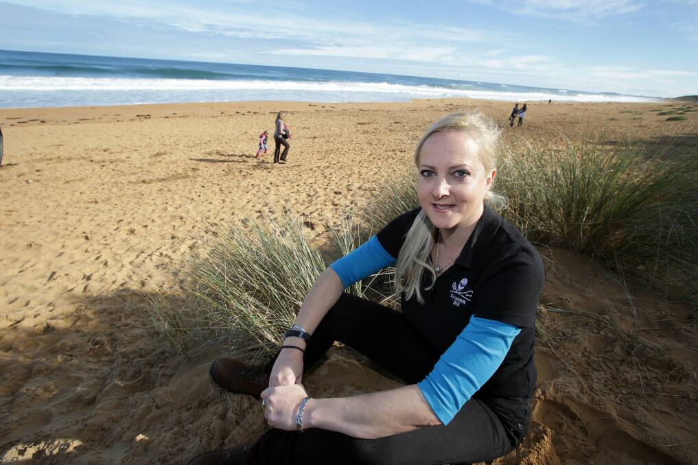 Haans Siver, Sea Shepherd Conservation Society education coordinator at Logans Beach. Picture DAMIAN WHITE