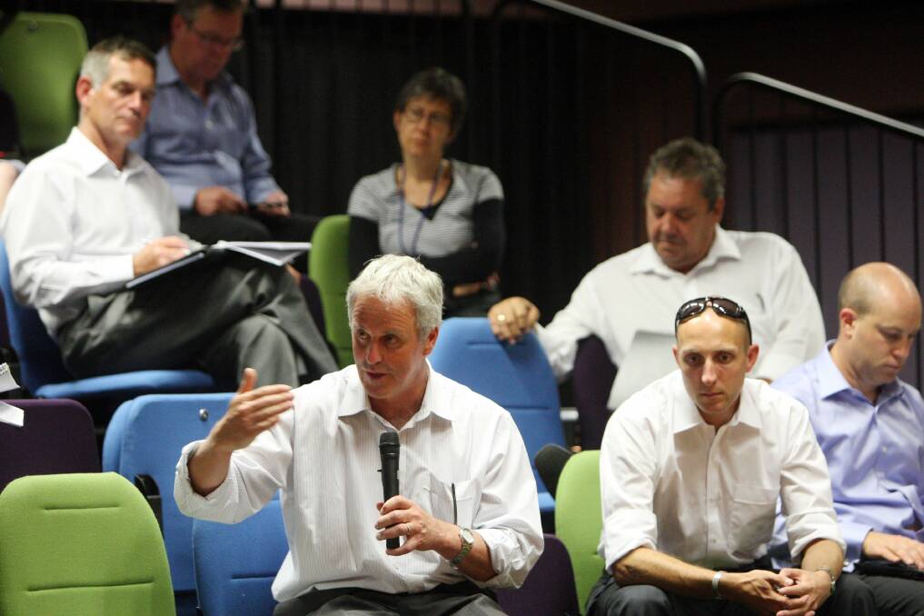 Telstra regional manager Bill Mundy speaks at last night's hearing into November's communication meltdown.