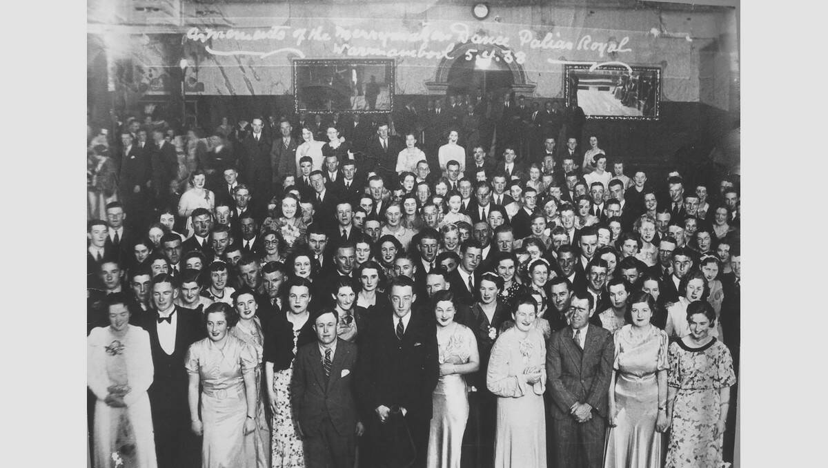 Young folk of Warrnambool (and some of more senior years) gathered at the Palais Royal in Koroit Street for their fortnightly Merrymakers dance. This photo was taken on  April 4, 1938. SOURCE: Warrnambool & District Historical Society.