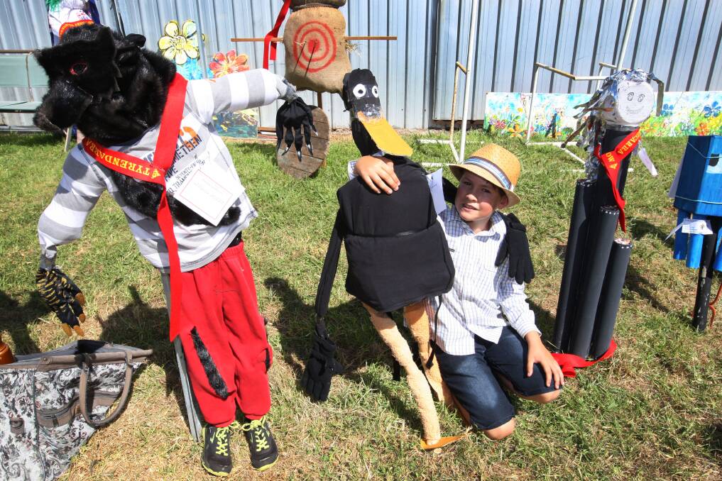 Hamish Drew, 9, from Narrawong made Daffy Duck for a scarecrow competition. 