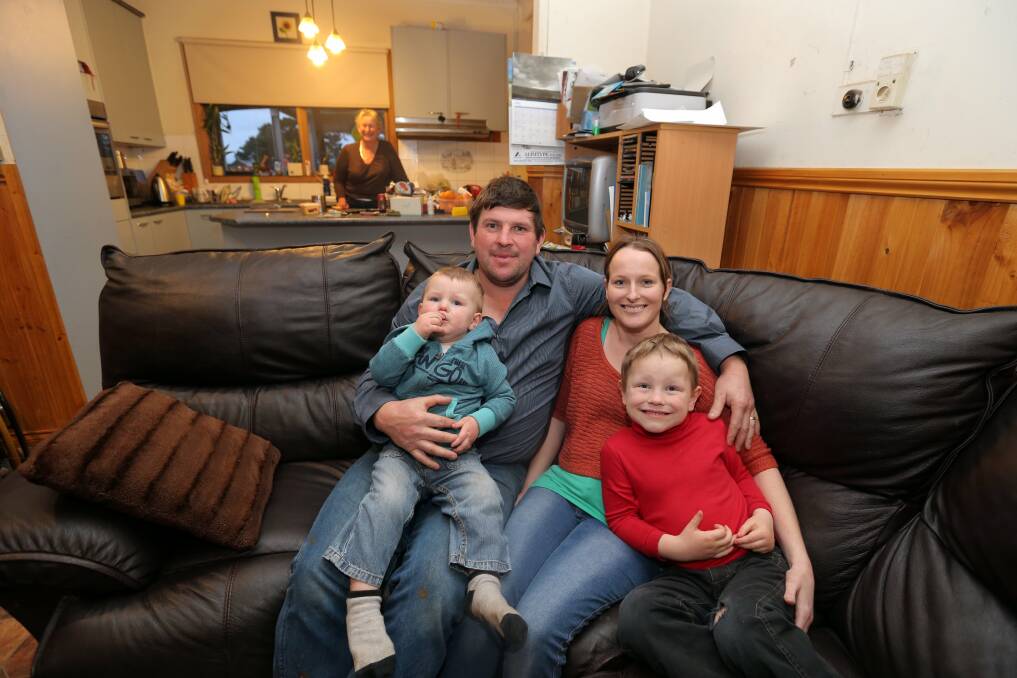 Louise Cooper, pictured with family, will return home to Camperdown after six months in hospital.