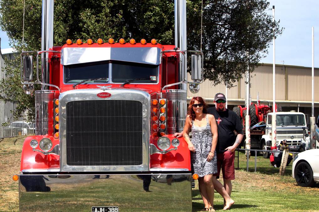 Owner and driver Andrea Crawford, from Batesford, shows off her 2010 Peterbilt 388 that claimed Koroit Truck Show’s rig of the show for the second year. 