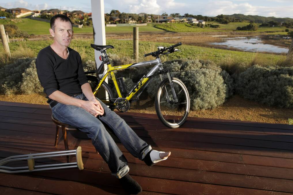 Warrnambool cyclist Paul Beard broke his ankle when he was knocked off his bike by a Learner driver. 