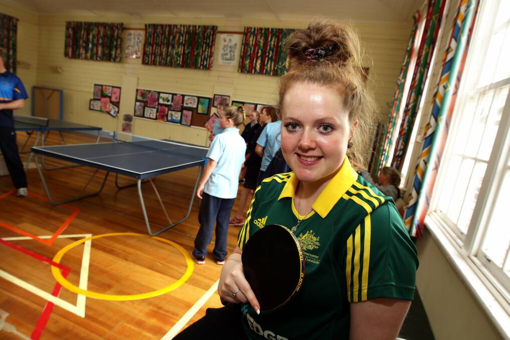 Table tennis Olympian Sarah Lazzaro met with Warrnambool East Primary pupils at Warrnambool Primary School.