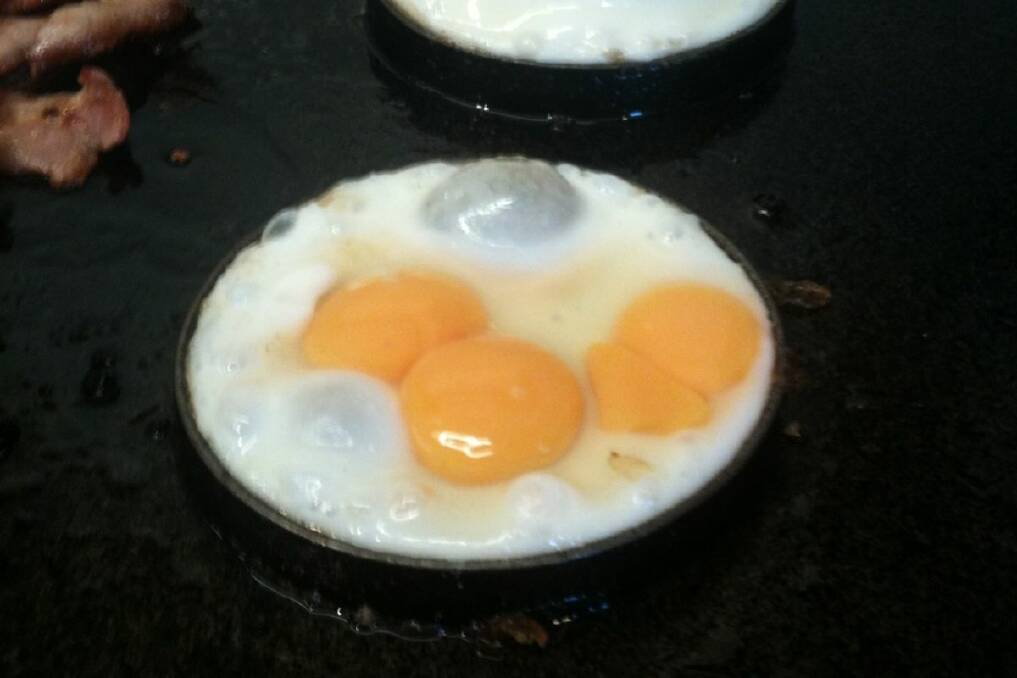 A photo of the 11 billion-to-one chance four-yolker taken by Kermond's staff.