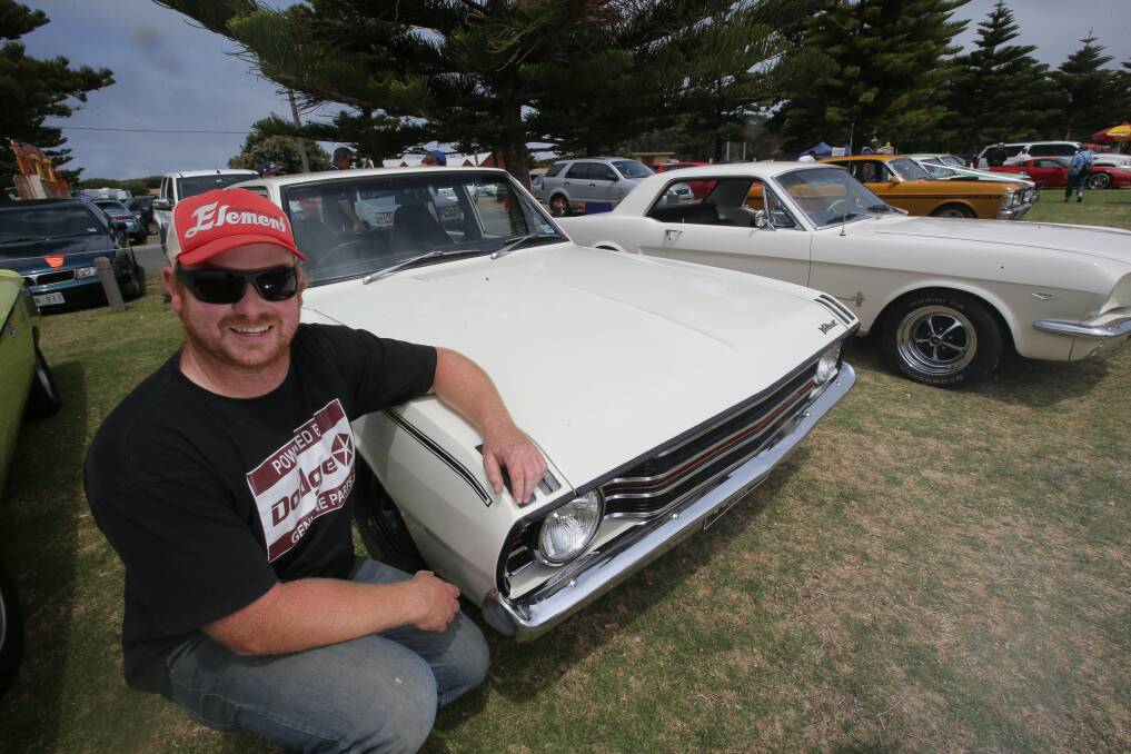Clint Rogers with his 69 Valiant Pacer. 