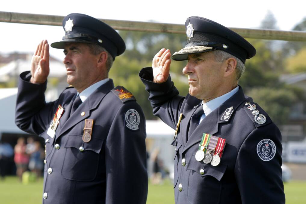 Chief fire officer Euan Ferguson (right) said statewide dryness leaves Victoria at risk in the fire season.