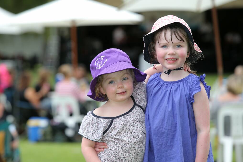 Violet, 3, and Audrey Moore, 4, from Cudgee. 