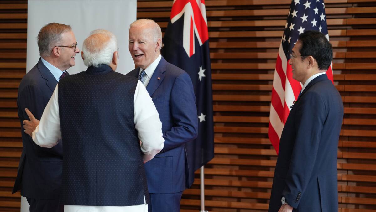 Prime Minister Anthony Albanese meets with fellow Quad leader US President Joe Biden, Indian Prime Minister Narendra Modi and Japanese Prime Minister Fumio Kishida. Picture Getty Images