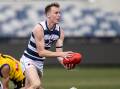 ELEVATION: Tanner Lovell with time and space on debut for Geelong's VFL side. Picture: Arj Giese
