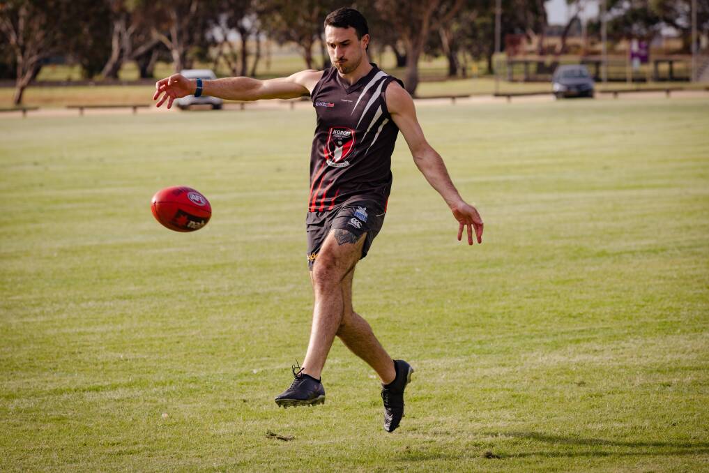 Michael Boyd, pictured at Koroit pre-season training in November, will play for the Saints in 2024. Picture by Sean McKenna