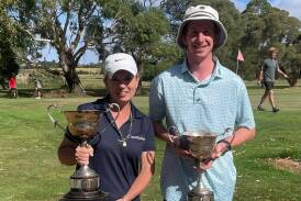 Terang Golf Club champions Sharee Scanlon and Fred Beasley. Picture supplied