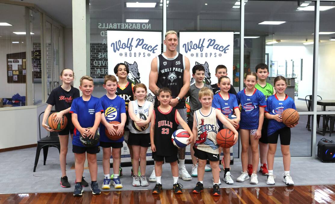 Terang junior basketballers enjoyed their time learning from Mitch Creek. Picture by Anthony Brady