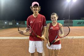 Isaac Brian and Adele McNamara will head to America in September to play tennis at the John Newcombe Tennis Ranch. Picture by Matt Hughes