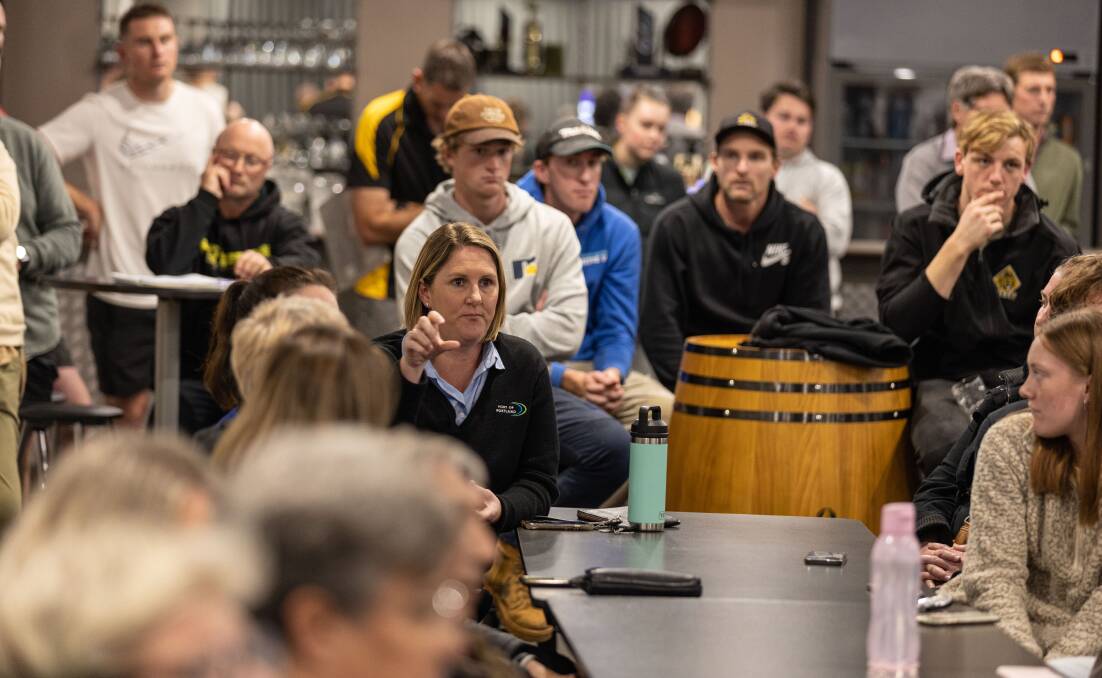 Portland Tigers members asked the SANFL questions about the new league. Picture by Sean McKenna