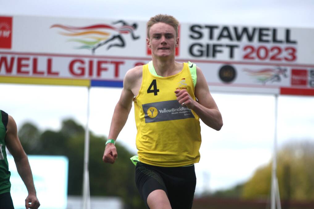 Aubery Watson, pictured competing at the 2023 Stawell Gift, is looking forward to contesting the inaugural Cobden and Mortlake Gifts. Picture by Meg Saultry