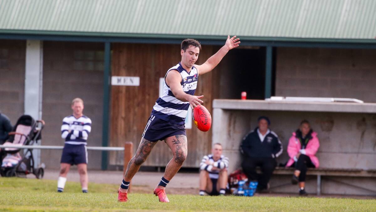 BACK: Lachie Lusher returned for Allansford on Saturday after missing the previous week. Picture: Anthony Brady
