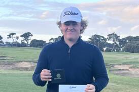 Joseph Brown poses with his awards after finishing second in the under 16 boys' category at the Victorian Junior Open. Picture supplied