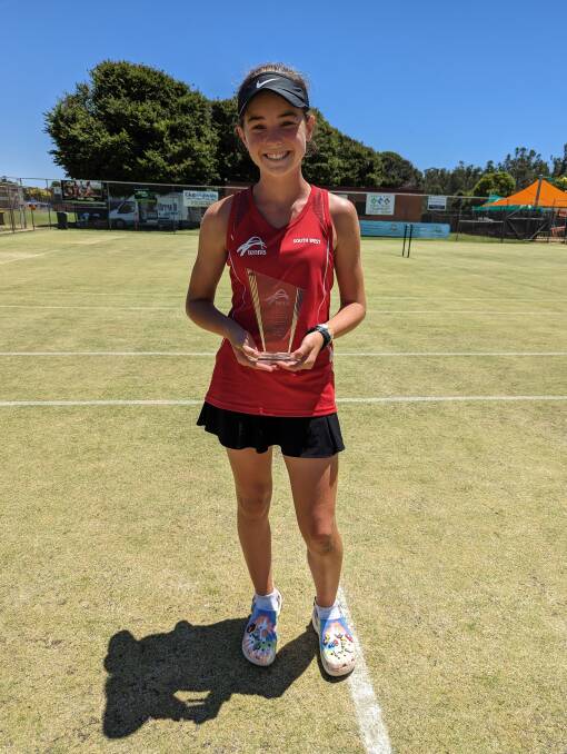 Adele McNamara after winning the under 12 girls' singles. Picture supplied