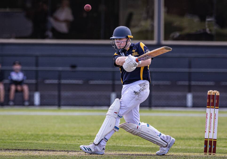 Lenny Walsh smacks the winning runs. Picture by Sean McKenna