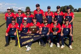 Noorat Terang pose for a photo after winning the division three premiership. Picture supplied