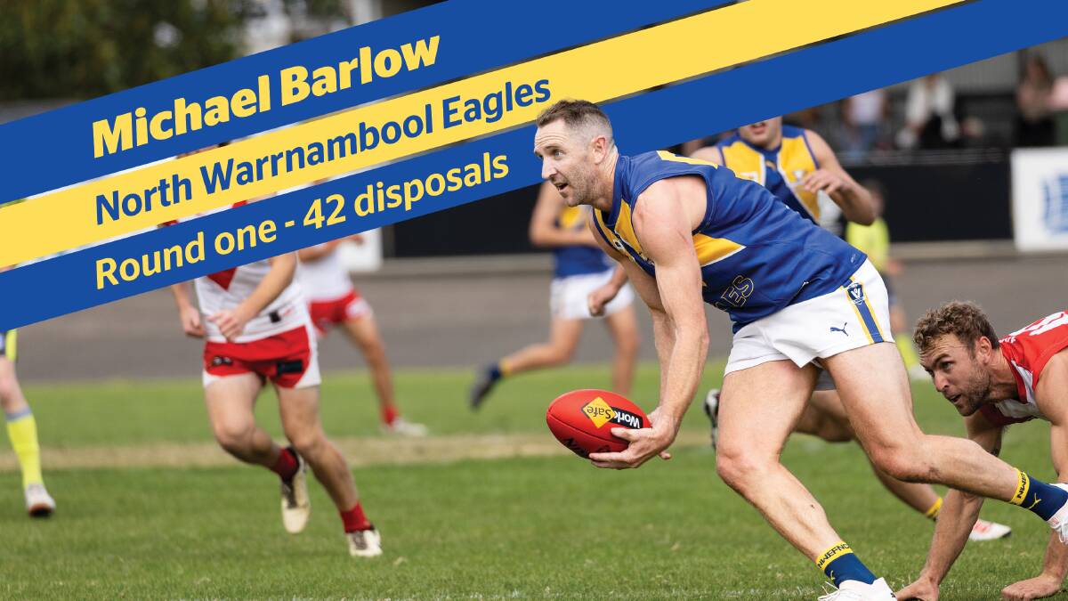 Michael Barlow recorded a competition-high 42 disposals in round one. Picture by Anthony Brady