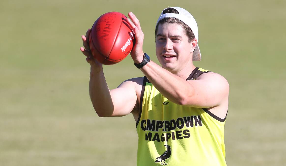 Billy Arnold, pictured training with Camperdown in 2020, is returning to the Magpies. File picture