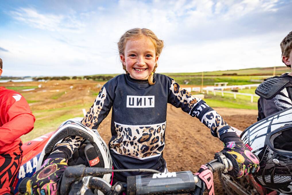Mia Stanley, 8, is all smiles ahead of the state championships at the weekend. Picture by Sean McKenna