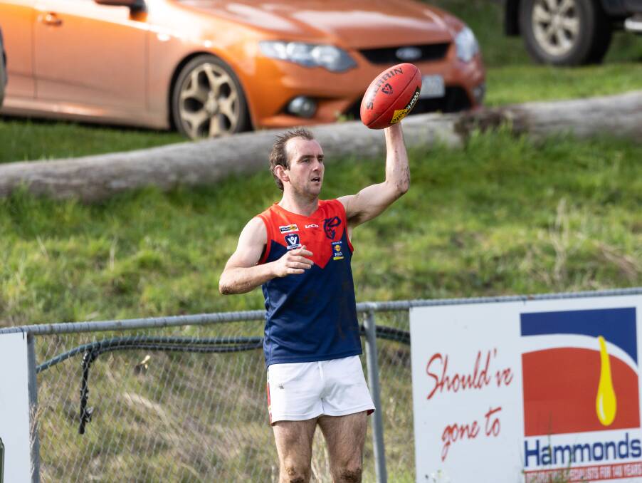 Ash Hunt will bring up his 300th senior game for Timboon Demons on Saturday. Picture by Anthony Brady