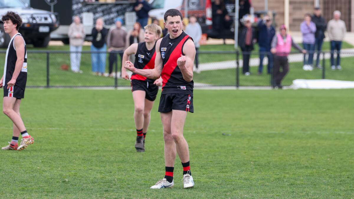 Cobden's Archie Taylor during the Hampden league under 16 grand final in 2023. Picture by Eddie Guerrero