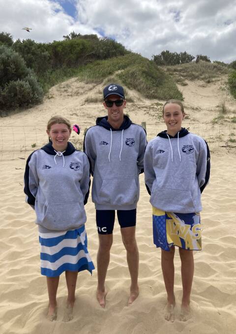 Warrnambool Surf Life Saving Club's Ellie Johnson, Stephen Kerr and Mia Cook represented Victoria in the Wieland Shield. Picture supplied