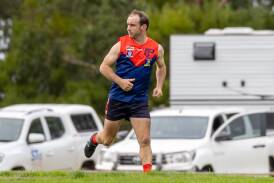 Tom Hunt, pictured against Panmure earlier this year, played his 300th game for Timboon Demons on Saturday. Picture by Eddie Guerrero