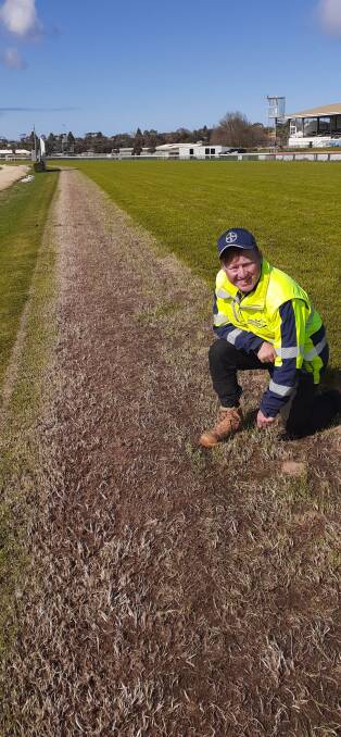 Warrnambool Racing Club acting track manager Brent O'Rourke is happy with how track renovations are progressing. Picture by Tim Auld