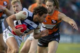 Stephen Motlop playing for Geelong in 2015. Picture by Canberra Times
