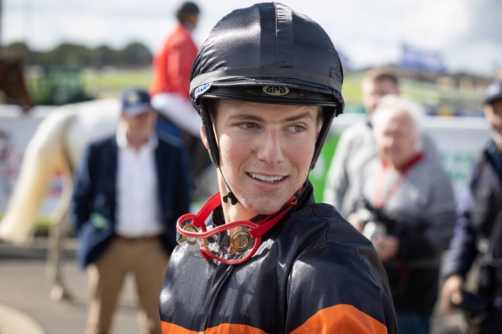 Jockey Campbell Rawiller, pictured at the 2023 Warrnambool May Racing Carnival, won the Jericho Cup at Warrnambool on Sunday. Picture by Sean McKenna