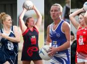 ON THE CUSP: Allansford's Cassie Jewell, Timboon Demons' Danica Clough, Russells Creek's Stacy Dunkley and Dennington's Molly Evans. Pictures: Chris Doheny and Anthony Brady
