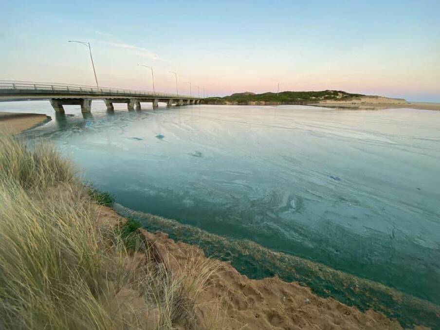 Toxic: Recent cool, wet conditions only appear to have worsened the health of the Curdies River estuary according to locals. Photo: Save the Curdies.