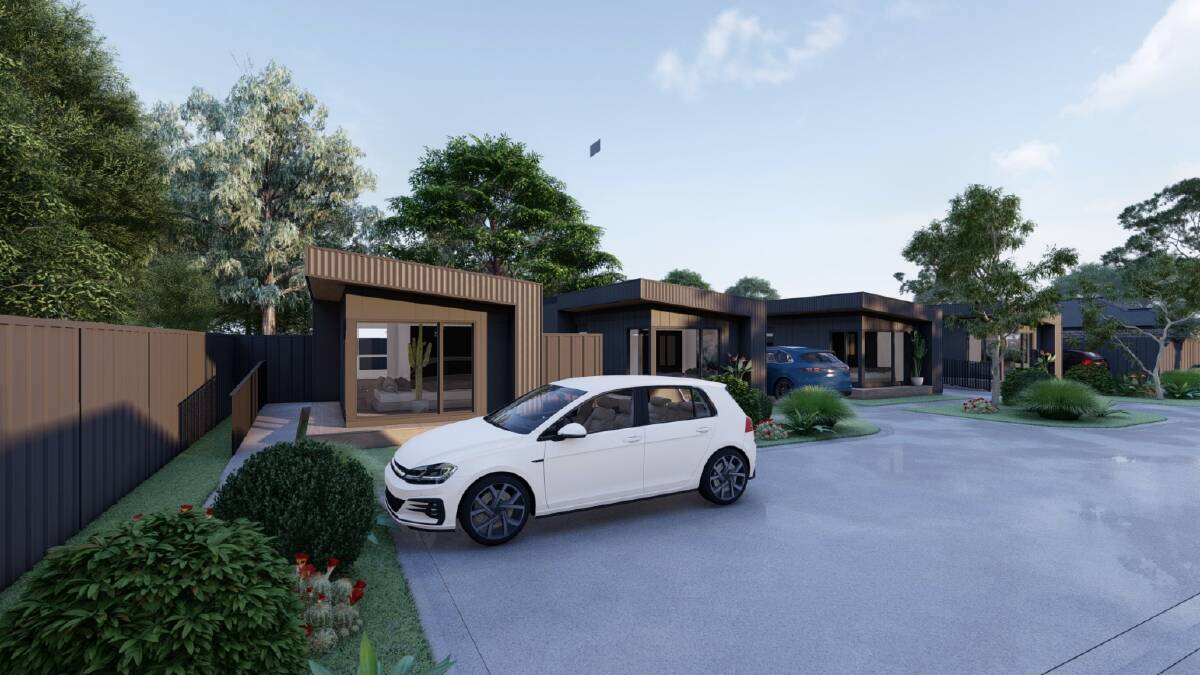 Modern living: A design render of the proposed 10-lot housing development in Mortlake, where accommodation has been in short supply since the COVID-19 pandemic.