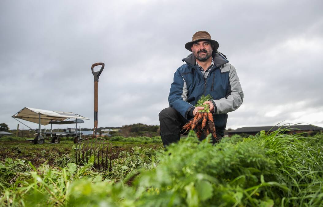Growing: Ben Pohlner of Volcano Produce says the pandemic has turned his business from a hobby into a thriving enterprise: "The whole COVID thing kind of made our business". Picture: Morgan Hancock.