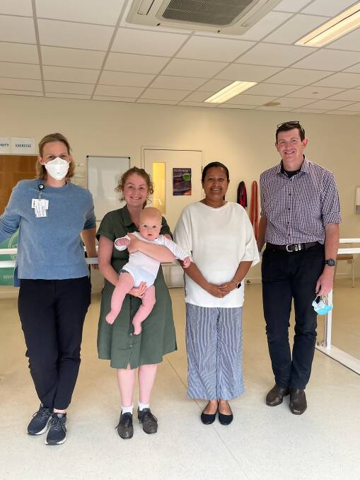 Doctors Nicole Farrell, Britt Butten (with baby Vincent), Ama Liyanapatabendi and Adam Barrett. Drs Farrell, Liyanapatabendi and Barrett are all new additions to Active Health Portland.