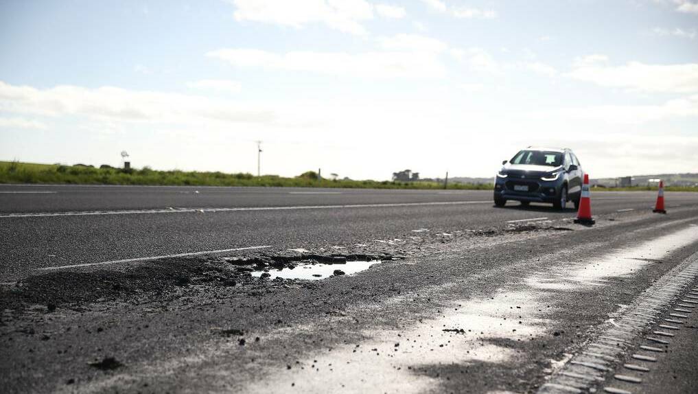 Dilapidated: The Princes Highway between Warrnambool and Port Fairy is in dire need of repair, but critical upgrades may still be years away.