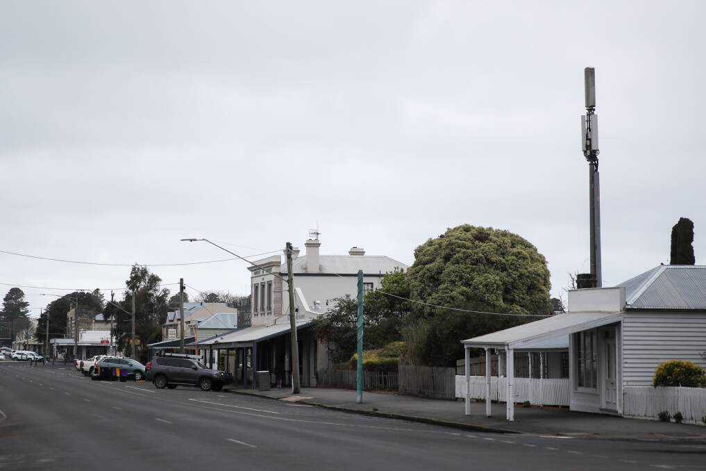 Upgrading: The Telstra mobile phone tower in Bank Street, Port Fairy is officially set for an upgrade, with 5G coming to the small town. Picture: Morgan Hancock.