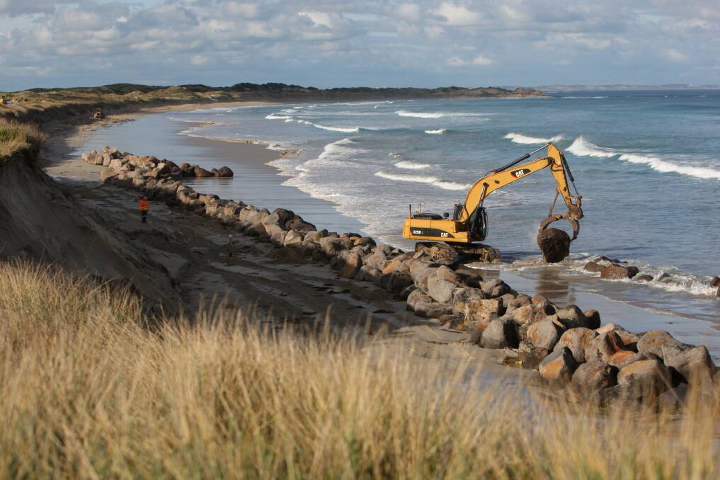 Wet wet wet: Millions of dollars has already been spent on dredging and rock walls to try to protect Port Fairy's East Beach, but the problem is only going to get worse.