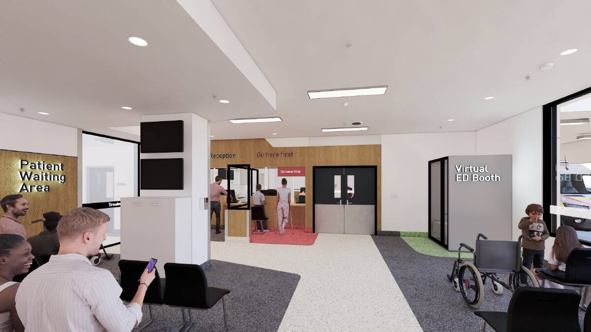 An artist's impression of the renovated waiting room area inside the Warrnambool Hospital emergency department. Picture supplied
