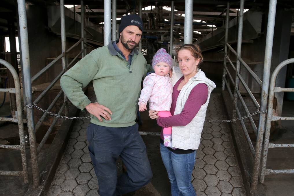 Hard times: In 2016 Chloe and Rodney Brown were forced to sell their cows and quit dairy farming for a period because the milk price was so low.