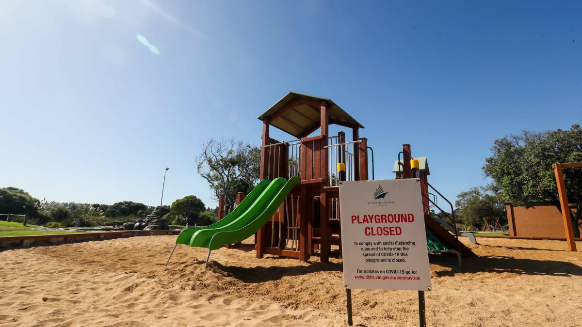 Playtime over: Playgrounds across the state remain closed, with some experts saying the virus risks need to be balanced against the benefits of outdoor play.