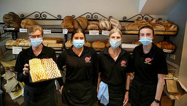TIRED: Val Grills, Kiana Gavin, Fiona O'Brien and Jamie Pinkington at Cobb's Bakery have to cover vacant positions.
